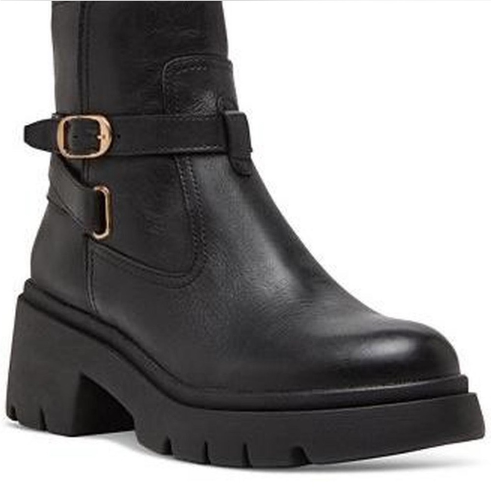 Steve Madden Coletta lug-sole buckle booties.